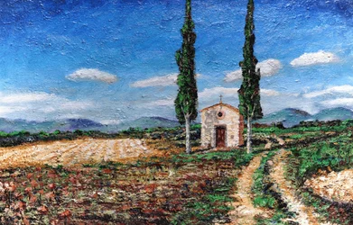 Chapel and Two Trees, Tuscany, 2005